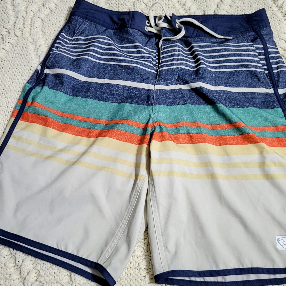 Colorful Striped Men's Board Shorts